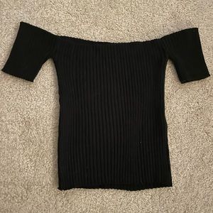 Black off the shoulder crop top
